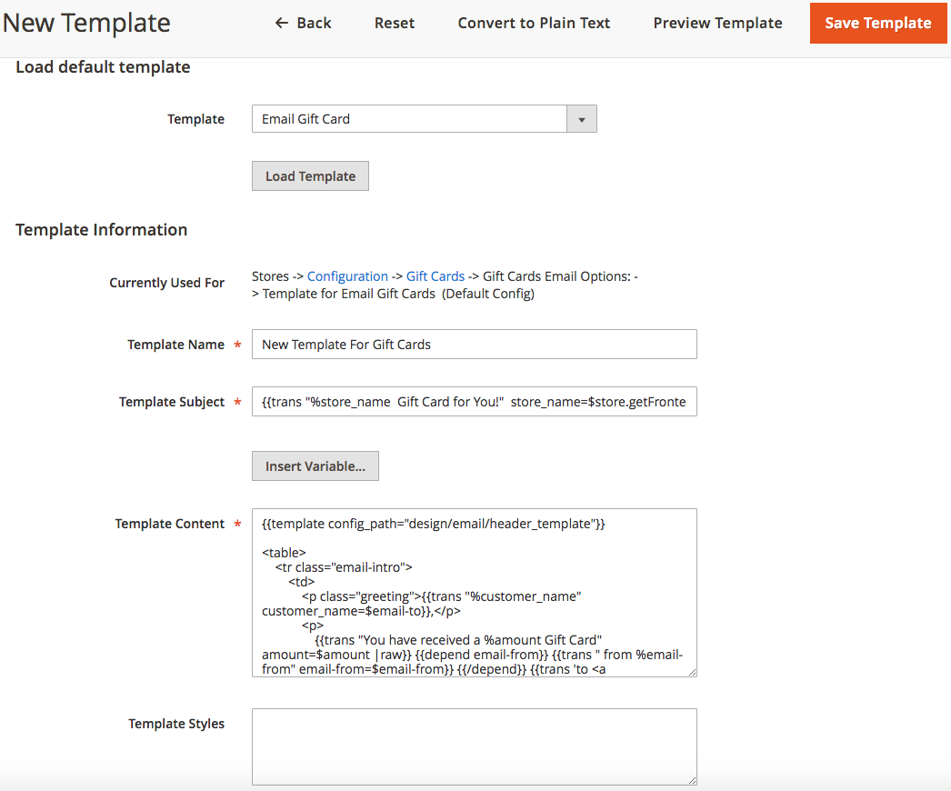 Mageworx Gift Card Configuration