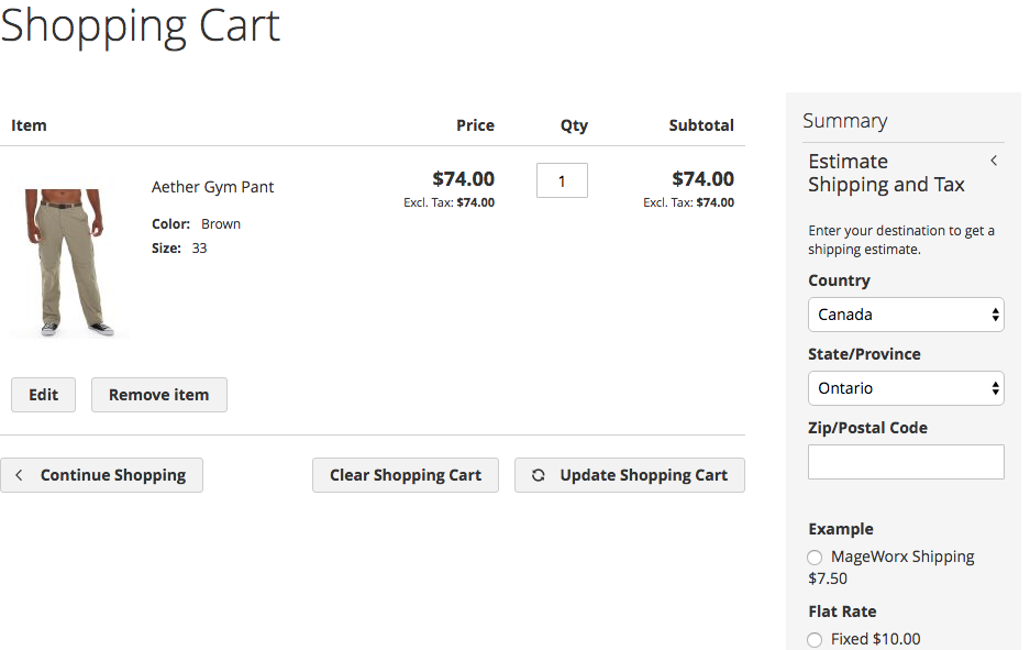 Mageworx Shipping Popup Zones Cart